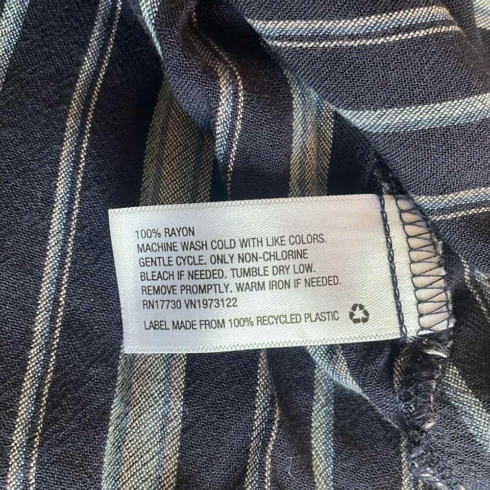 Striped Button-Up Short Sleeve Top - Picture 3 of 3